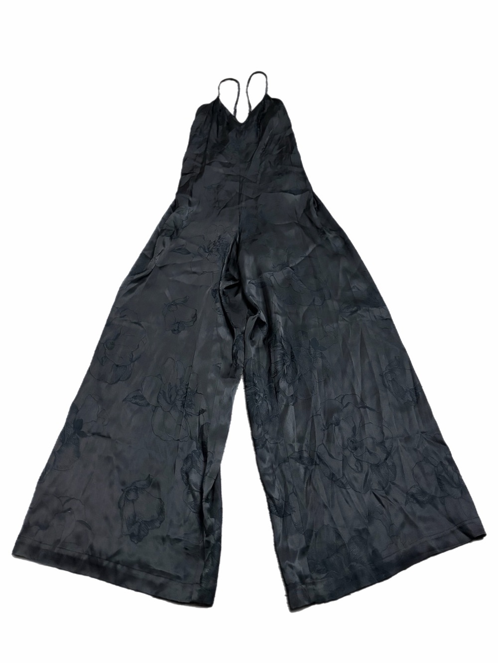 Y2K Vintage Victoria’s Secret Jacquard Floral Viscose Wide Leg Jumpsuit (Black)M